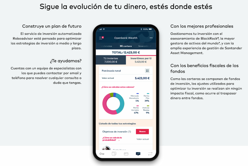 Aplicación de openbank roboadvisor
