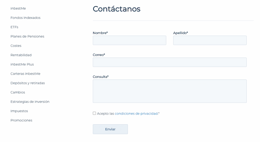 atención al cliente inbestme
